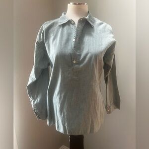 Ralph Lauren 1/2 Button Down 3/4 Sleeve Classic Denim Shirt  Nwt